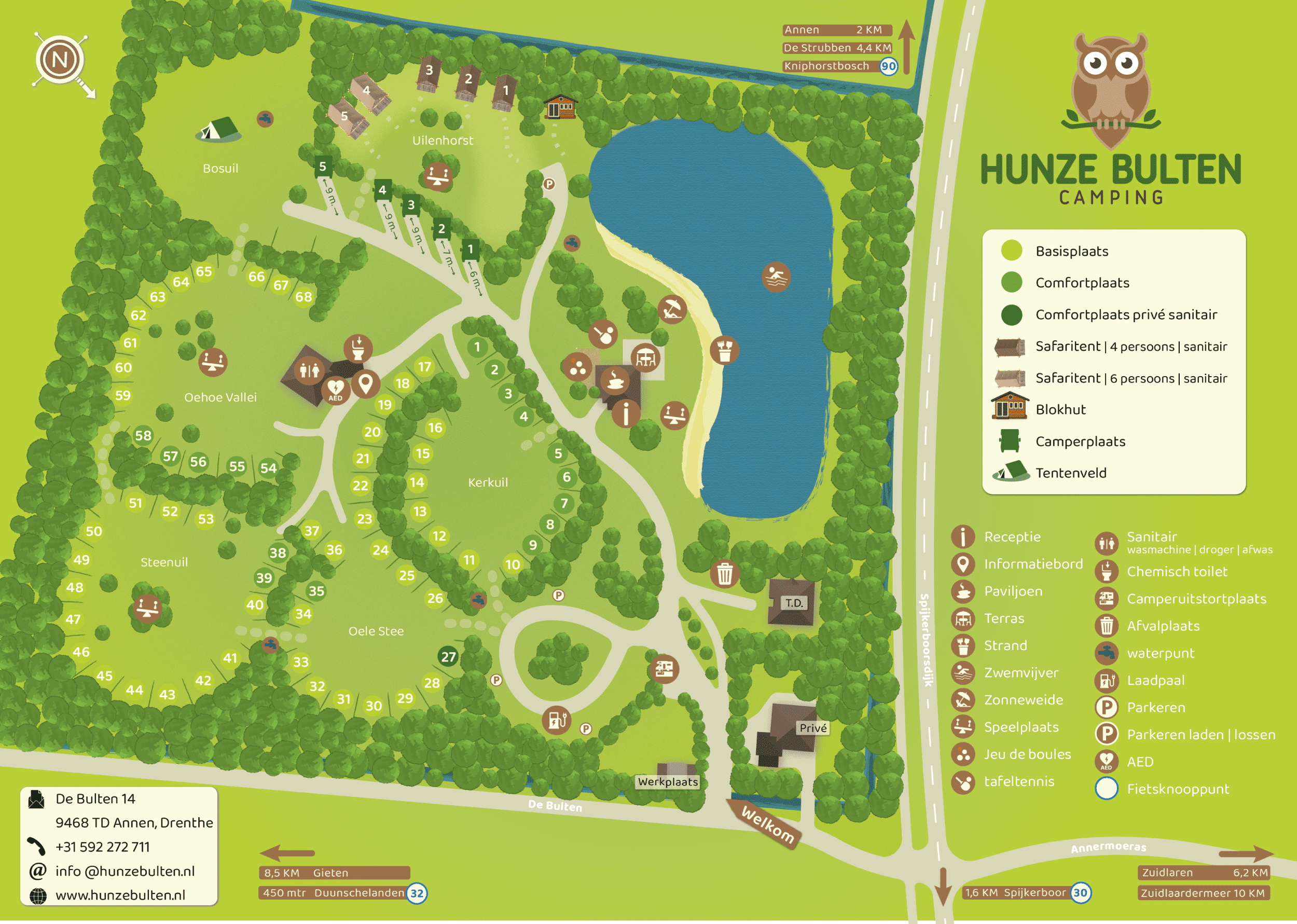 Plattegrond Camping Hunze Bulten